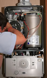 boiler being serviced